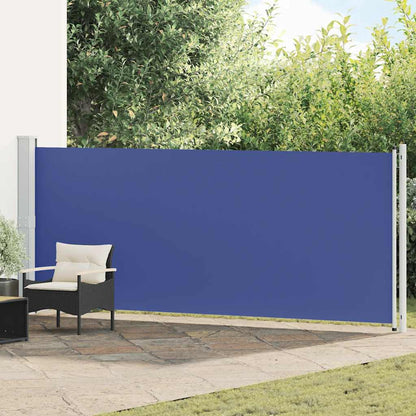 Toldo lateral retrátil para pátio 600x160 cm azul