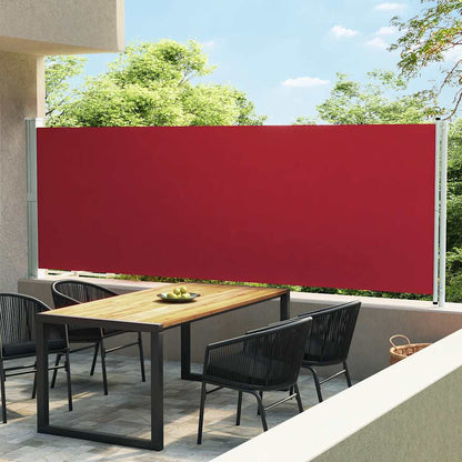 Toldo lateral retrátil para pátio 600x160 cm vermelho