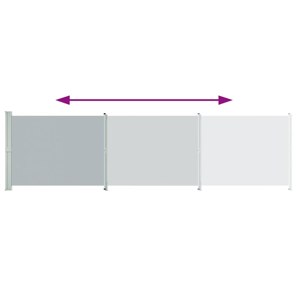 Toldo lateral retrátil para pátio 600x160 cm cor cinzento