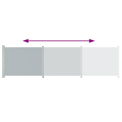 Toldo lateral retrátil para pátio 600x160 cm cor cinzento