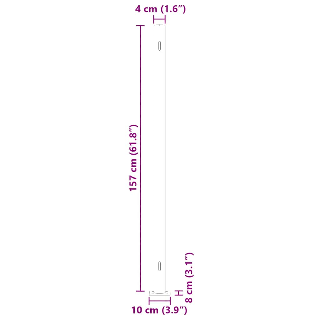 Toldo lateral retrátil para pátio 600x160 cm castanho