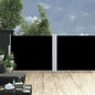 Toldo lateral retrátil para pátio 140x1200 cm preto