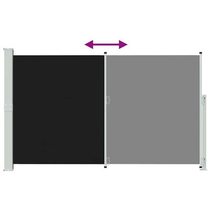 Toldo lateral retrátil para pátio 180x300 cm preto