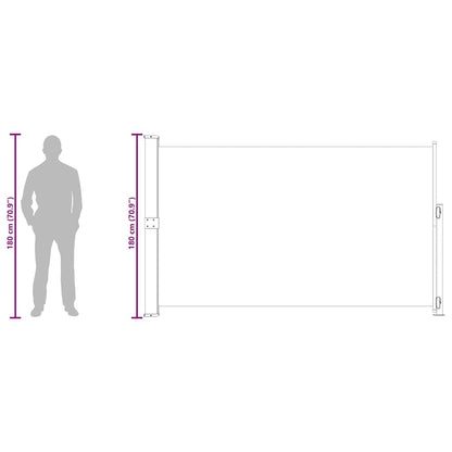 Toldo lateral retrátil para pátio 180x300 cm preto