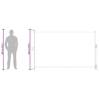 Toldo lateral retrátil para pátio 180x300 cm creme