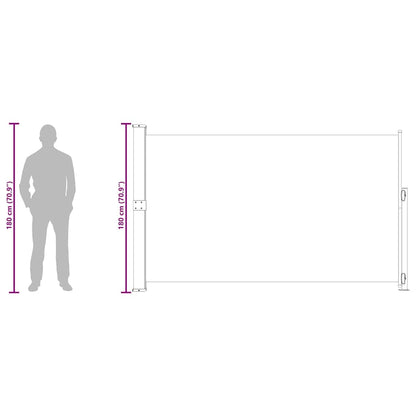 Toldo lateral retrátil para pátio 180x300 cm cinzento