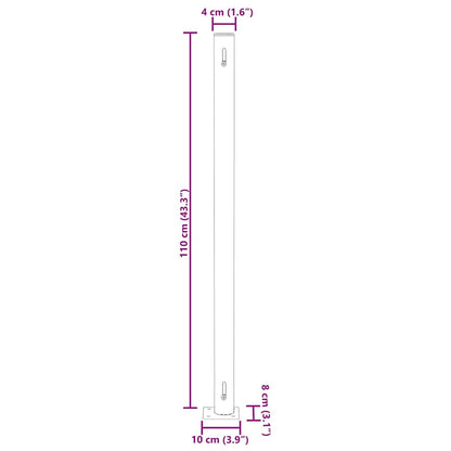 Toldo lateral retrátil para pátio 180x300 cm castanho