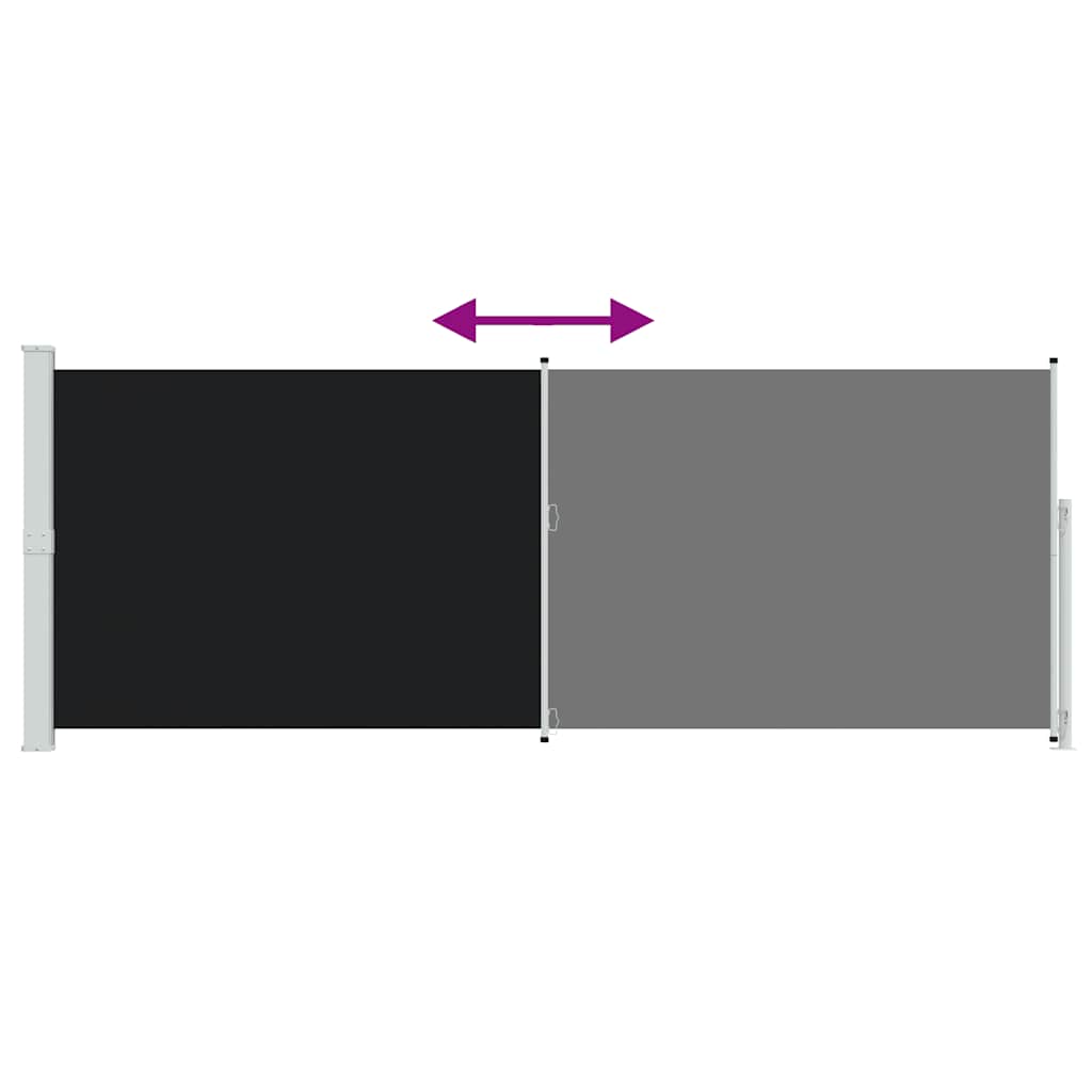 Toldo lateral retrátil para pátio 180x500 cm preto