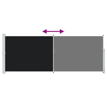 Toldo lateral retrátil para pátio 180x500 cm preto