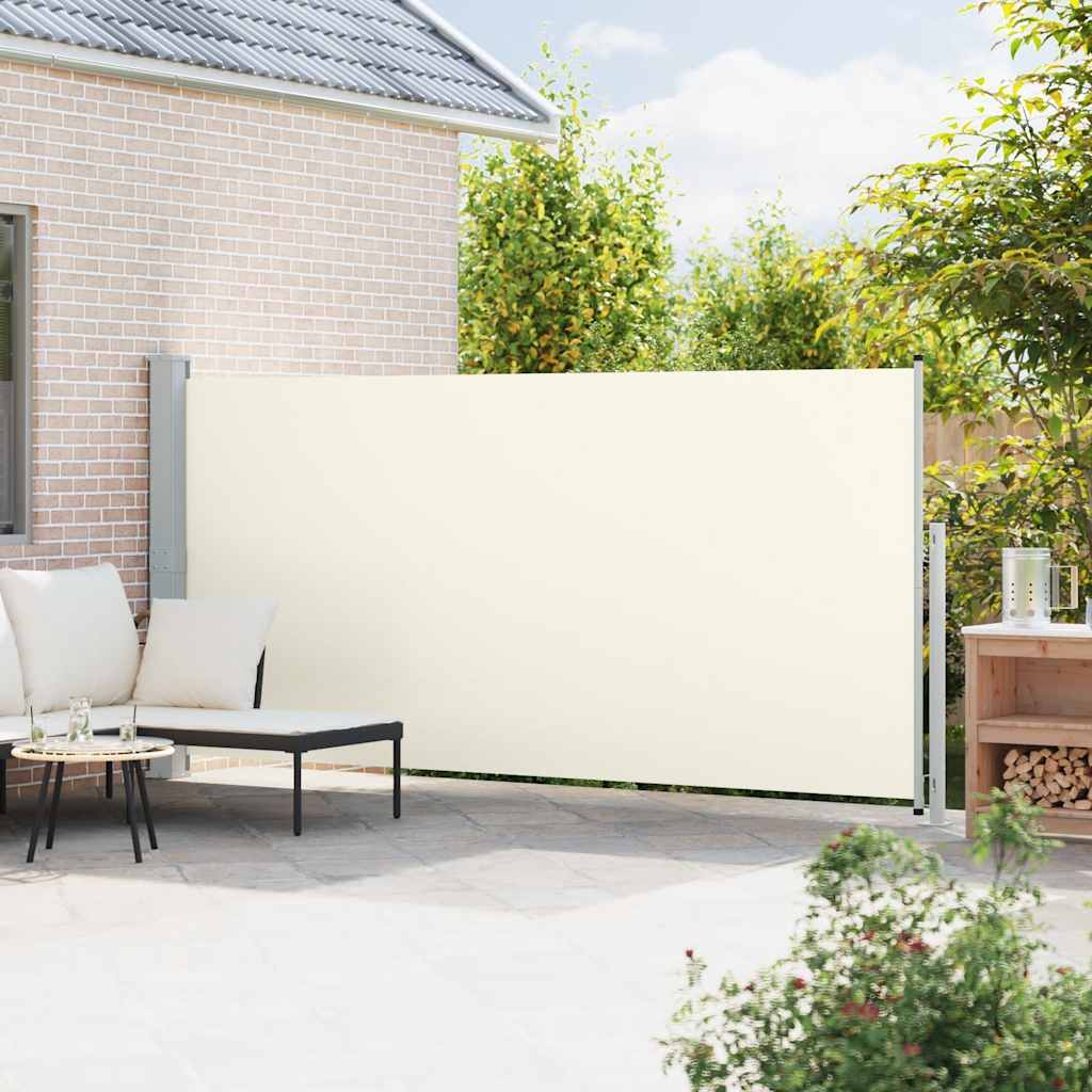 Toldo lateral retrátil para pátio 180x500 cm creme