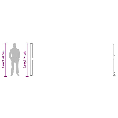 Toldo lateral retrátil para pátio 180x500 cm creme