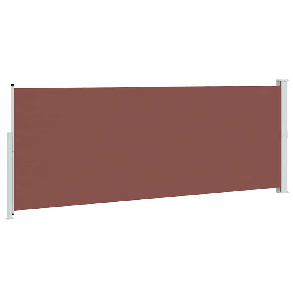 Toldo lateral retrátil para pátio 180x500 cm castanho