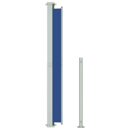 Toldo lateral retrátil para pátio 180x500 cm azul