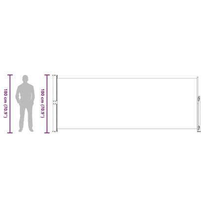 Toldo lateral retrátil para pátio 180x500 cm azul