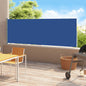 Toldo lateral retrátil para pátio 180x500 cm azul