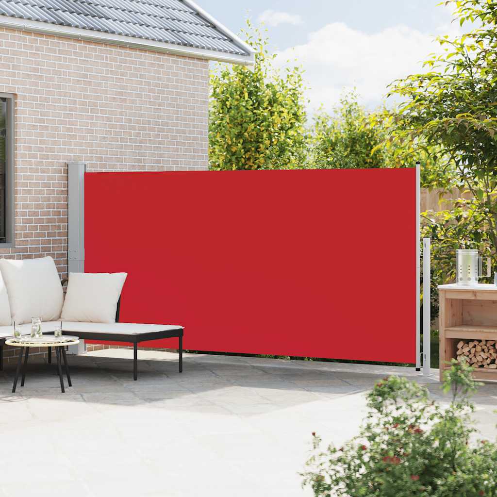 Toldo lateral retrátil para pátio 180x500 cm vermelho