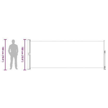 Toldo lateral retrátil para pátio 180x500 cm vermelho