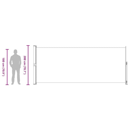 Toldo lateral retrátil para pátio 200x500 cm cor creme