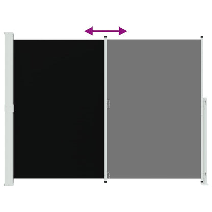 Toldo lateral retrátil para pátio 220x300 cm preto