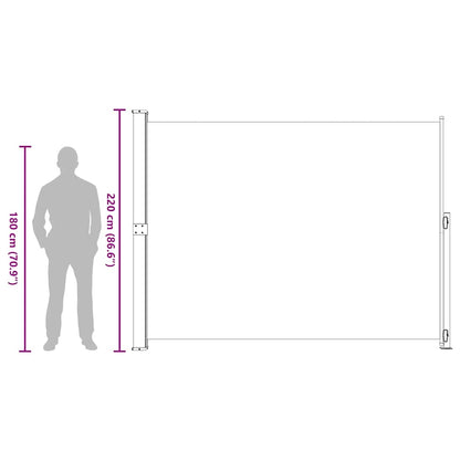 Toldo lateral retrátil para pátio 220x300 cm preto