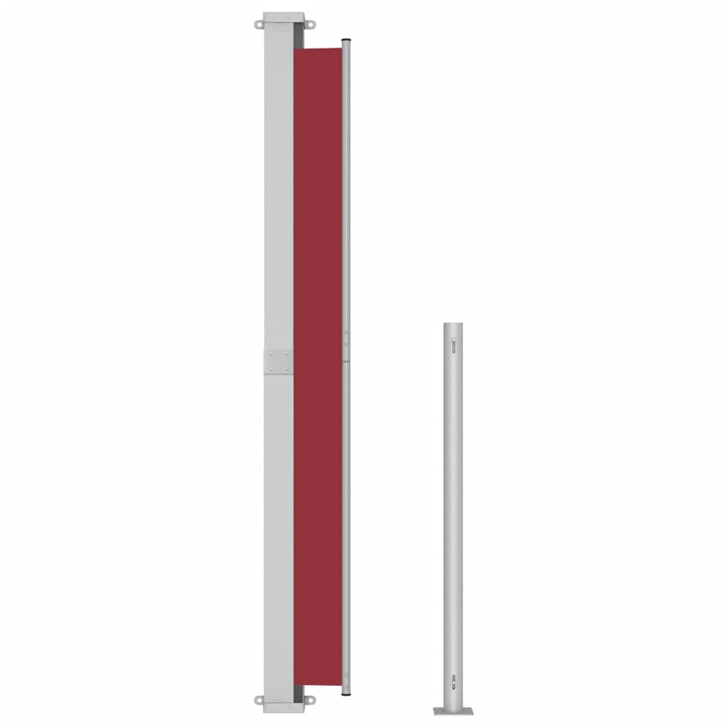 Toldo lateral retrátil para pátio 220x300 cm vermelho