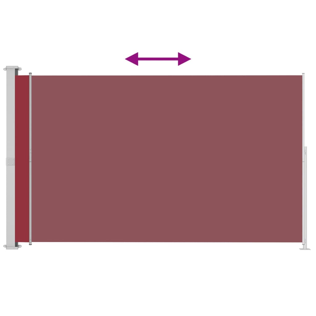 Toldo lateral retrátil para pátio 220x300 cm vermelho