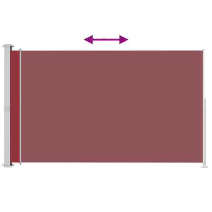 Toldo lateral retrátil para pátio 220x300 cm vermelho