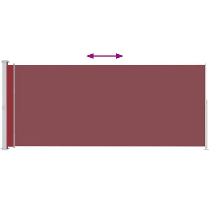 Toldo lateral retrátil para pátio 220x500 cm vermelho