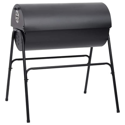 Grelhador barril c/ 2 grelhas de cozinhar 80x95x90 cm aço preto
