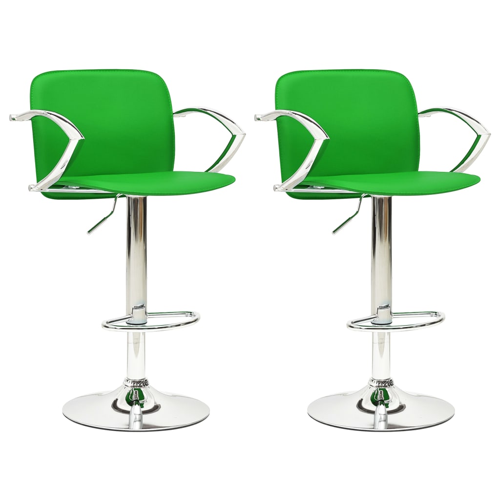 Bancos de bar 2 pcs couro artificial verde