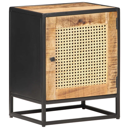 Mesa de cabeceira 40x30x50cm mangueira áspera/palhinha natural