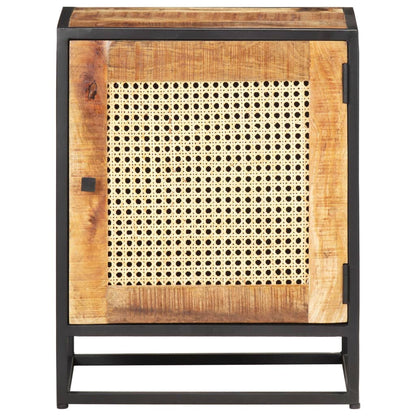 Mesa de cabeceira 40x30x50cm mangueira áspera/palhinha natural