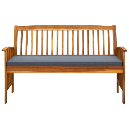 Banco de jardim c/ almofadão 147 cm madeira de acácia maciça