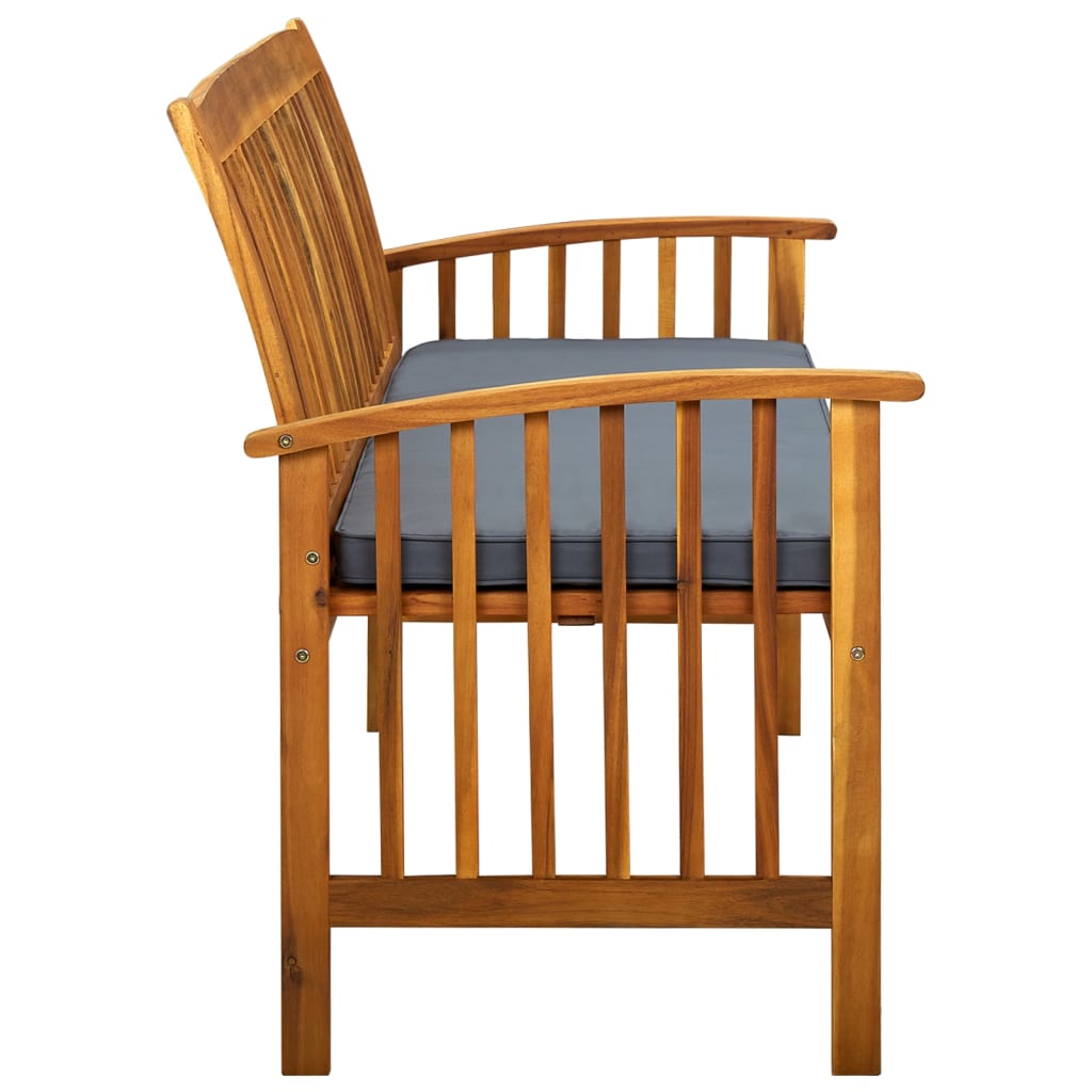 Banco de jardim c/ almofadão 147 cm madeira de acácia maciça