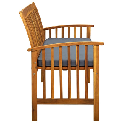 Banco de jardim c/ almofadão 147 cm madeira de acácia maciça