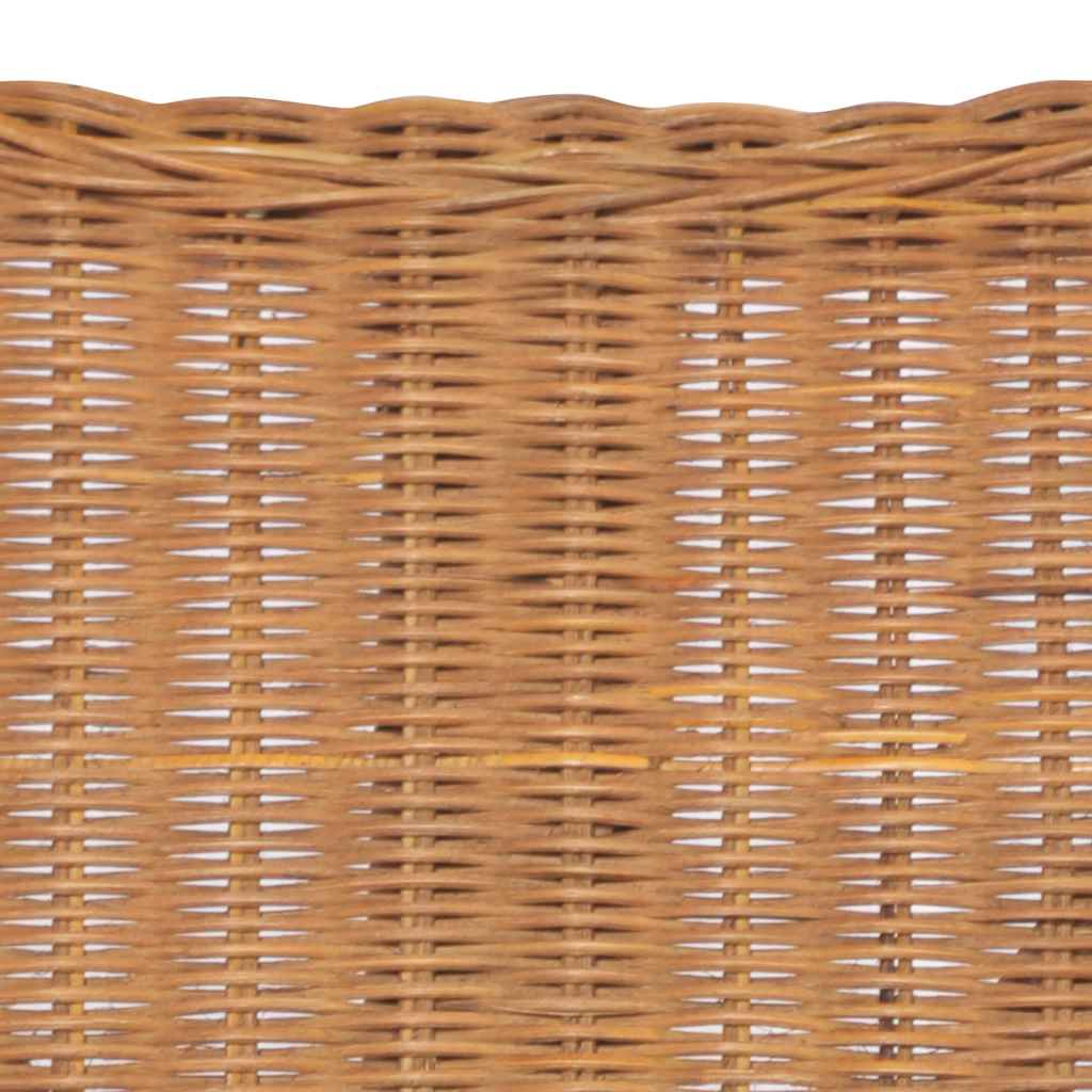 Sofá de 2 lugares vime genuíno e linho castanho-claro