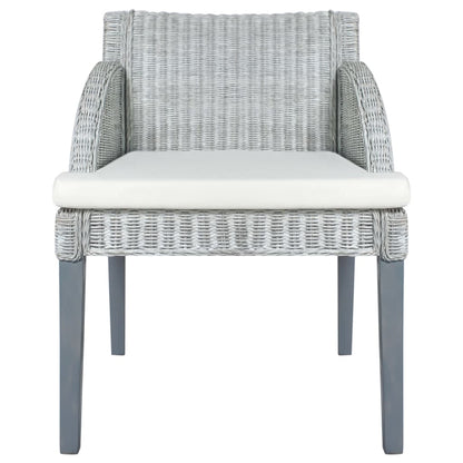 Cadeira de jantar com almofadão vime natural cinzento