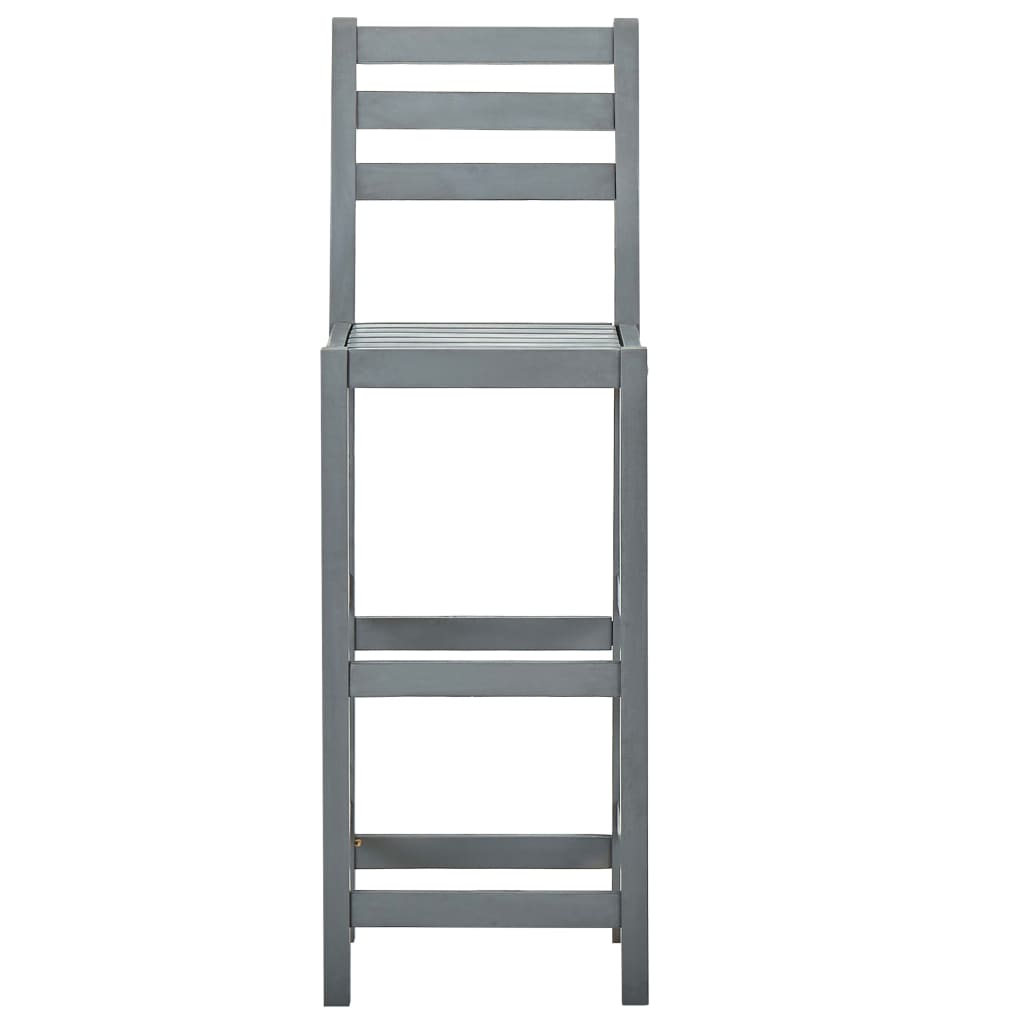 Bancos de bar 4 pcs madeira de acácia maciça cinzento