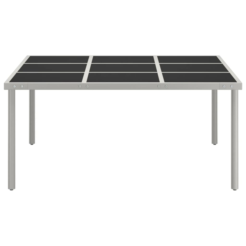Mesa de jantar para jardim 170x170x74,5 cm vidro e aço