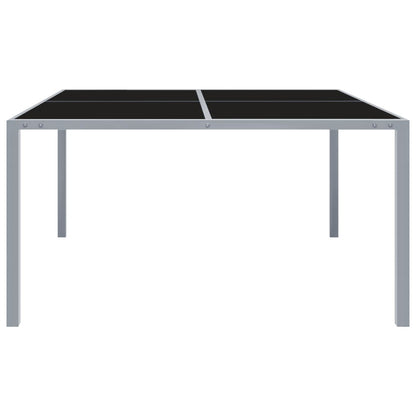 Mesa de jardim 130x130x72 cm aço e vidro cinzento