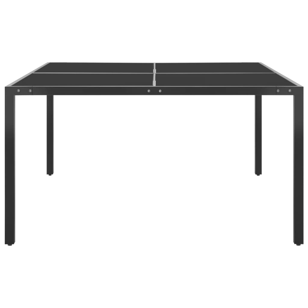 Mesa de jardim 130x130x72 cm aço e vidro antracite