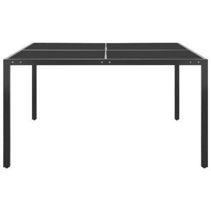 Mesa de jardim 130x130x72 cm aço e vidro antracite
