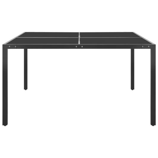 Mesa de jardim 130x130x72 cm aço e vidro antracite