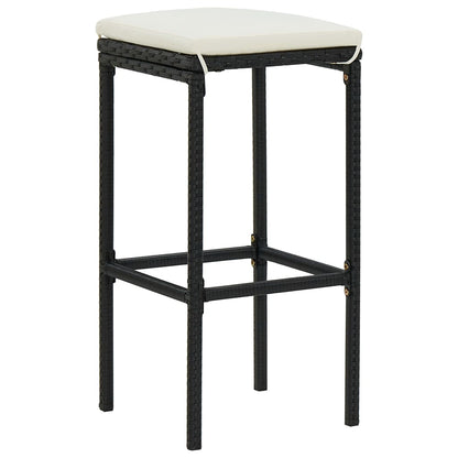 3 pcs conjunto de bar vime PE preto