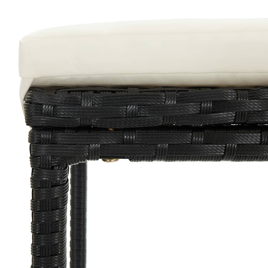 3 pcs conjunto de bar vime PE preto