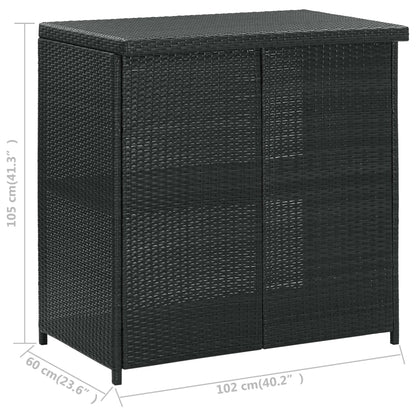 3 pcs conjunto de bar vime PE preto