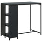 Mesa de bar com prateleiras 120x60x110 cm vime PE preto