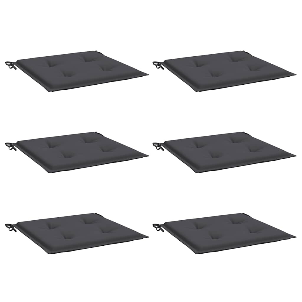 Almofadões p/ cadeiras jardim 6pcs 40x40x4 cm oxford antracite