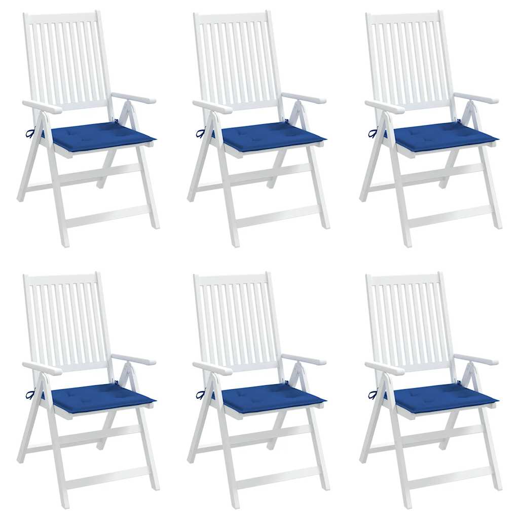 Almofadões p/ cadeiras jardim 6 pcs 40x40x4 cm oxford azul real