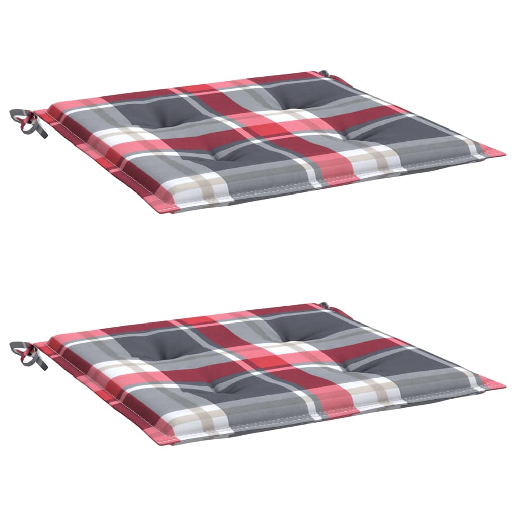 Almofadões cadeiras jardim 2pcs tecido oxford xadrez vermelho